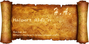 Halpert Alán névjegykártya